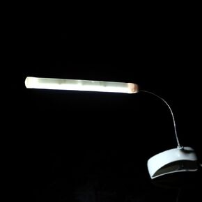 مصباح LED للكتب، مصباح بمشبك/حامل قابل لإعادة الشحن عبر USB مع رقبة مرنة للقراءة والاستخدام المكتبي وجانب السرير، أبيض (أبيض) in Kuwait