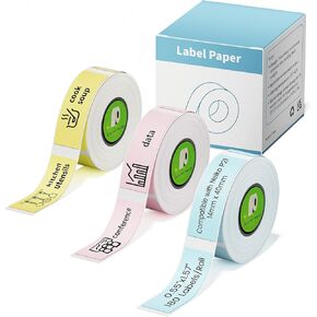 استبدال شريط صانع الملصقات لطابعة NELKO P21، ORGBRO X1، ORGSTA S001، 14 × 40 مم (0.55 بوصة × 1.57 بوصة)، استبدال شريط ملصقات المكتب المصفح القياسي، متعدد الأغراض لـ P21، 180 ملصق/لفة، 3 لفات، أبيض in Kuwait