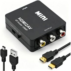 HDMI to RCA, HDMI to AV Converter, 1080p 3RCA CVBs Composite Video Audio Adapter Support PAL/NTSC for TV Stick, Roku, Chromecast, Apple TV, Laptop, HDTV, PS3 STB, DVD Player with HDMI Cable in Saudi Arabia