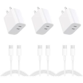 3-Pack i Phone 17 16 15 Fast Charger,20W Type C Chagrer,USB C Charger Block in Kuwait