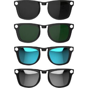 HiBloks 4Pcs Polarized Clip for Ray-Ban Meta Wayfarer & Gen 2 (RW4008/RW4012 Large 53-22), Matte Black Frame Discoloration Clip-on Set for Rayban Meta Gen 2 Smart Glasses (Black+Green+Silver+Blue) in Saudi Arabia