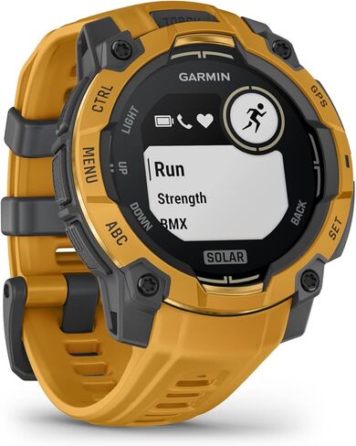 Garmin Instinct® 3 – 45 mm, Solar, Rugged Outdoor GPS Smartwatch, Built-in Flashlight, Alpine Rush Collection Limited Edition Color, Sunburst with Sunburst/Gray Band in Kuwait
