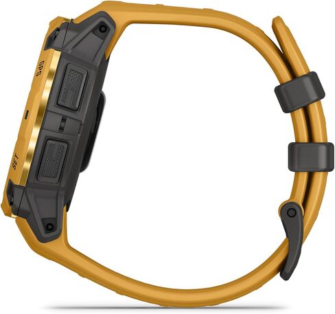 Garmin Instinct® 3 – 45 mm, Solar, Rugged Outdoor GPS Smartwatch, Built-in Flashlight, Alpine Rush Collection Limited Edition Color, Sunburst with Sunburst/Gray Band in Kuwait