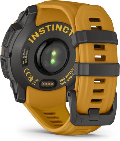 Garmin Instinct® 3 – 45 mm, Solar, Rugged Outdoor GPS Smartwatch, Built-in Flashlight, Alpine Rush Collection Limited Edition Color, Sunburst with Sunburst/Gray Band in Kuwait