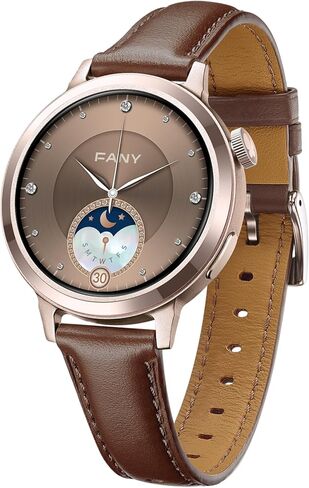 FANY Luna Smart Watch for Women, 1.1'' AMOLED Ultra-clear Display with Aluminum Case & Leather Band, Fitness Tracker Sleep/Heart Rate/SpO2/Step Monitor, 110+ Exercise Modes, FANY See the Vibe in Saudi Arabia
