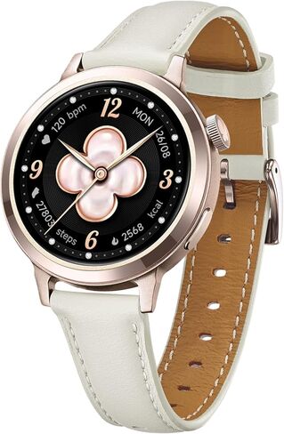 FANY Luna Smart Watch for Women, 1.1'' AMOLED Ultra-clear Display with Aluminum Case & Leather Band, Fitness Tracker Sleep/Heart Rate/SpO2/Step Monitor, 110+ Exercise Modes, FANY See the Vibe in Saudi Arabia