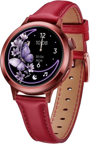 FANY Luna Smart Watch for Women, 1.1'' AMOLED Ultra-clear Display with Aluminum Case & Leather Band, Fitness Tracker Sleep/Heart Rate/SpO2/Step Monitor, 110+ Exercise Modes, FANY See the Vibe in Saudi Arabia