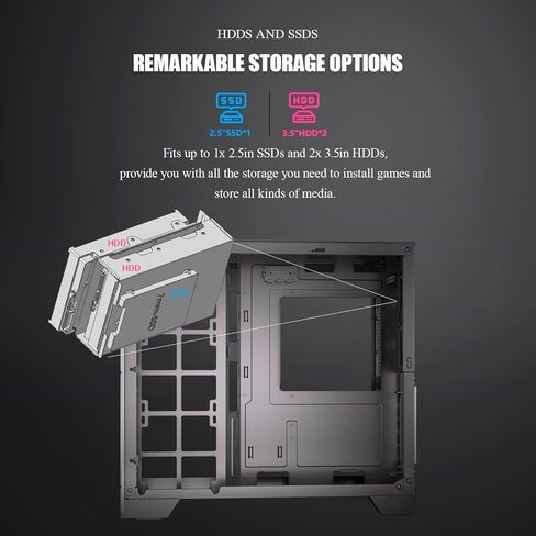 ESGAMING ZEROMAX ATX PC Case Mid-Tower Airflow Gaming Computer Case | قاعدة مائلة 8°| رؤية بانورامية من الزجاج المقسى | تهوية كاملة | أسود-لا مروحة in Kuwait