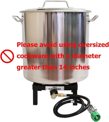 COOKAMP Single High Pressure Burner Angle Iron Camp Portable Stove Propane Burner with 0-3 PSI Adjustable Regulator and Hose[SA1200V5] in Saudi Arabia
