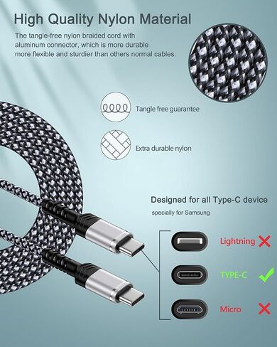 45W Nintendo Switch Charger AC Adapter with 6FT 60W USB C Braided Cable for Nintendo Switch/OLED/Lite/Steam Deck, TV Mode Docking Station, Fast Travel Wall Plug for iPhone 17e 17 Pro 16 iPad Air/Pro in Saudi Arabia