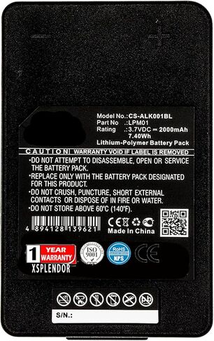 XSP 2000mAh Replacement Battery for Autec LK NEO Part NO LPM01, R0BATT00E10A0 Parts Battery Batteries in Saudi Arabia