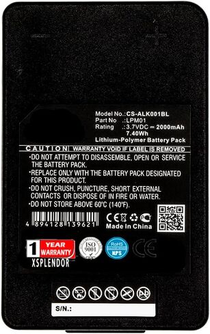 XSP 2000mAh Replacement Battery for Autec LK NEO Part NO LPM01, R0BATT00E10A0 Parts Battery Batteries in Saudi Arabia