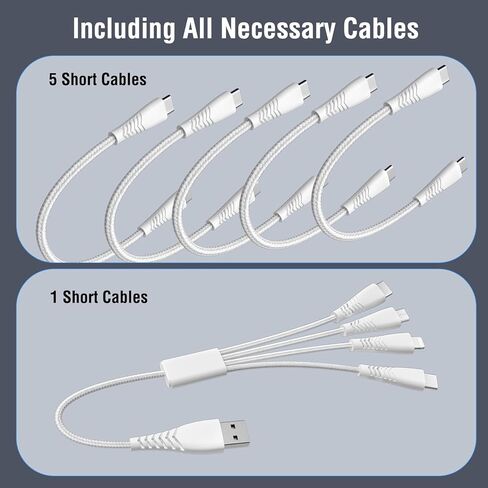 محطة شحن USB C بقوة 100 واط من 4smarts لأجهزة متعددة، محور شحن سريع متعدد الأجهزة بـ 6 منافذ، محطات عمل مكتبية ومنزلية لأجهزة iPhone iPad والأجهزة اللوحية وأجهزة Android باللون الرمادي الفلكي (6 كابلات متضمنة) in Kuwait