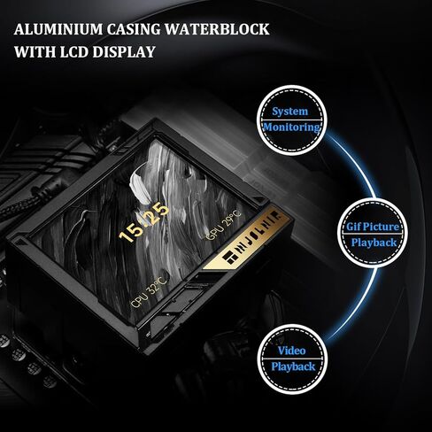 Thermalright Mjolnir Vision 360 UB PRO ARGB Black CPU Liquid Cooler with TL-UB36 PWM Fan for 2150RPM-Inline, 3.5in LCD Screen with 640x480 Resolution, 360 AIO for AM5/AM4, Intel LGA1700/1851/115x/2011 in Saudi Arabia