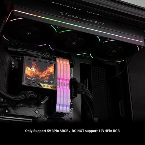 Thermalright Mjolnir Vision 360 UB PRO ARGB Black CPU Liquid Cooler with TL-UB36 PWM Fan for 2150RPM-Inline, 3.5in LCD Screen with 640x480 Resolution, 360 AIO for AM5/AM4, Intel LGA1700/1851/115x/2011 in Saudi Arabia