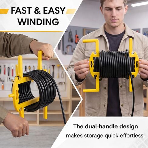 Ripeng 4 Pcs Extension Cord Organizer & Portable Hose Reels with Handle, H-shape and Rotating Cord Holder Design, ABS Cable Storage for up to 100 ft, Wind and Release for Garage, Workshop, Yard in Saudi Arabia