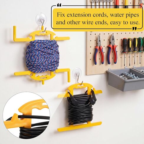 Ripeng 4 Pcs Extension Cord Organizer & Portable Hose Reels with Handle, H-shape and Rotating Cord Holder Design, ABS Cable Storage for up to 100 ft, Wind and Release for Garage, Workshop, Yard in Saudi Arabia