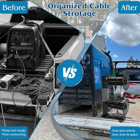 10" Heavy Duty Double Welding Lead Reel, 360° Swivel Base Welding Cable Reel, Insulated Leak-Proof Design with 2 LC-40 Quick Connectors, Accommodates 150ft 1/0 or 125ft 2/0 Welding Cable in Saudi Arabia