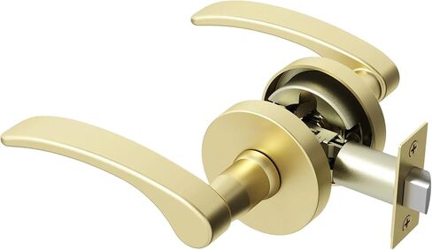 Okun Brook 2-Pack Matte Black Passage Door Levers – Reversible Non-Locking Interior Handles with Sleek Concealed-Mount Design for Hallways & Closets in Saudi Arabia