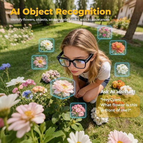 AI Smart Glasses with Camera, 4K POV Video Recording, Real-Time Translation in 140+ Languages, Voice Assistant, Object Recognition, Photochromic Lenses, Bluetooth/WiFi for Travel, Work, Vlogging in Saudi Arabia
