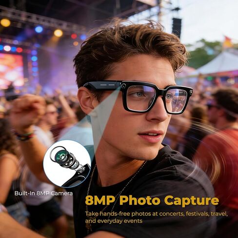AI Smart Glasses with Camera, 4K POV Video Recording, Real-Time Translation in 140+ Languages, Voice Assistant, Object Recognition, Photochromic Lenses, Bluetooth/WiFi for Travel, Work, Vlogging in Saudi Arabia