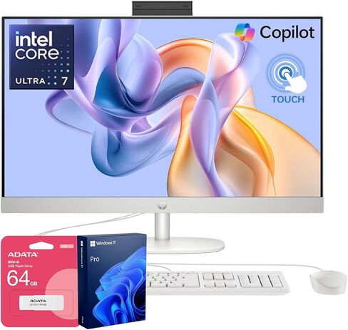 كمبيوتر مكتبي HP 2026 Pro 27 Business الكل في واحد، شاشة لمس FHD مقاس 27 بوصة، Intel Core Ultra 7 155U، ذاكرة وصول عشوائي DDR5 سعة 32 جيجابايت، محرك أقراص SSD سعة 1 تيرابايت، Wi-Fi 6، كاميرا ويب، لوحة مفاتيح سلكية وM، الجيل التالي من الذكاء الاصطناعي، حزم in Saudi Arabia