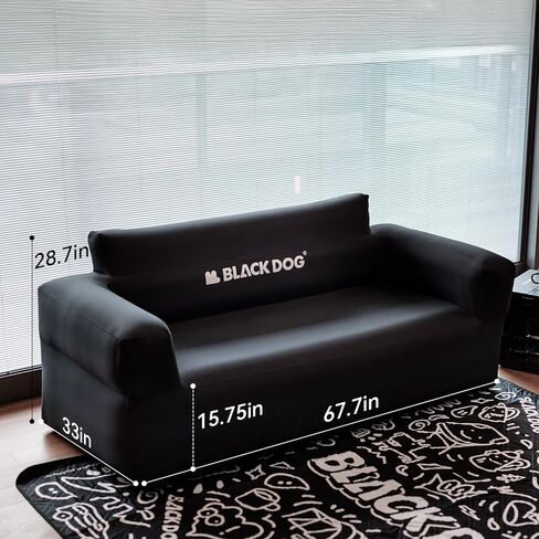 BLACKDOG 2-Person Inflatable Camping Sofa with Built-in Rechargeable Pump, 660lbs Heavy Duty Air Couch, Portable 300D Oxford Fabric Blow Up Loveseat for Outdoors, Backyard, Beach & Indoor Lounge in Saudi Arabia