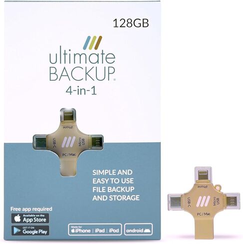 Ultimate Backup 4-n-1 Photo & Video USB Flash Drive for Apple, Android, and PC Devices (Light Blue, 64, GB) in Kuwait