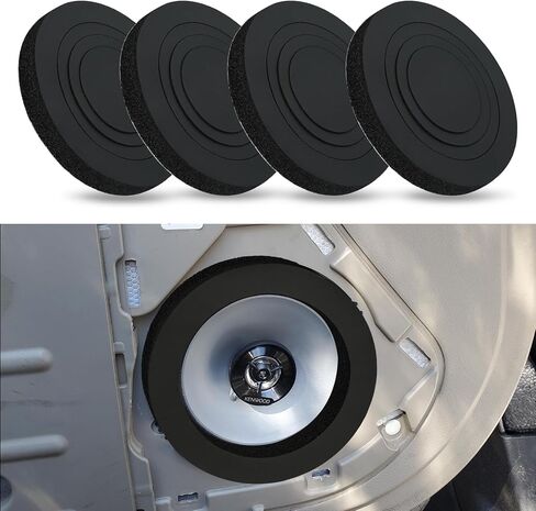 Wuyaoyao 4PCS Speaker Foam Rings Kit, 6" 6.5" 6.75" Car Door Speaker Foam Enhancer, Self-Adhesive Speakers Gasket Baffles for Enhancing Stereo Sound & Noise Reduction, Universal Car Accessories in Saudi Arabia