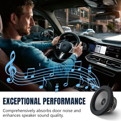 Wuyaoyao 4PCS Speaker Foam Rings Kit, 6" 6.5" 6.75" Car Door Speaker Foam Enhancer, Self-Adhesive Speakers Gasket Baffles for Enhancing Stereo Sound & Noise Reduction, Universal Car Accessories in Saudi Arabia
