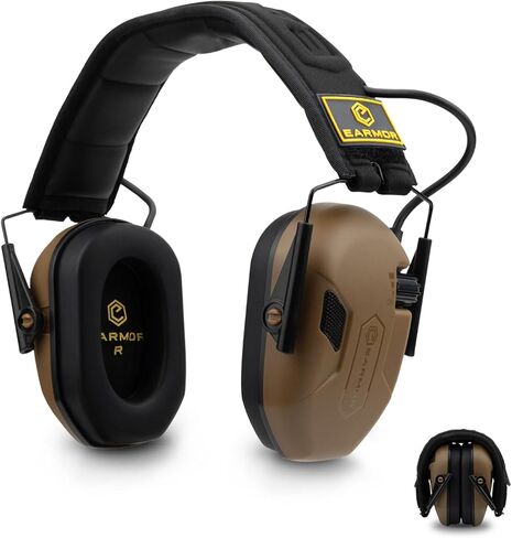EARMOR M300A حماية الأذن الإلكترونية للرماية، تضخيم الصوت 4X، واقيات الأذن NRR 22dB لتقليل الضوضاء، قابلة للطي in Saudi Arabia