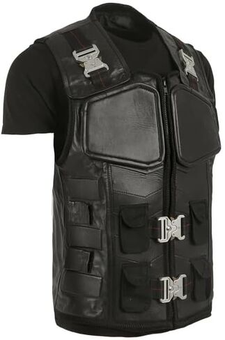 Unisex Trinity Blade Costume Vest for Cosplay - Military Style Leather Tactical Vest in Saudi Arabia