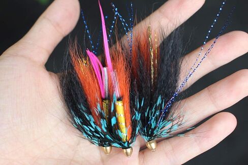 Tigofly 24 pcs/lot Blue&Black Feather Cone Head Tube Fly Streamer Salmon Trout Steelhead Fly Fishing Flies Lures in Saudi Arabia