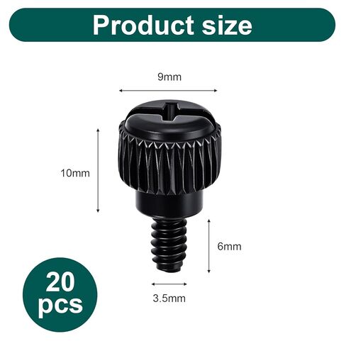 20 PCS PC Thumb Screws, Black Computer Case Thumbscrews, Carbon Steel 6-32 Pc Case Fastener Thumbscrews, Durable Tool-Free Screws for Desktop Pc Cases, Pci Slots, Hard Drives and Power Supply in Saudi Arabia