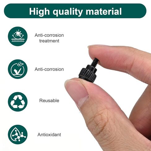 20 PCS PC Thumb Screws, Black Computer Case Thumbscrews, Carbon Steel 6-32 Pc Case Fastener Thumbscrews, Durable Tool-Free Screws for Desktop Pc Cases, Pci Slots, Hard Drives and Power Supply in Saudi Arabia