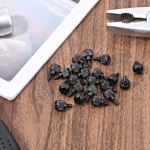 20 PCS PC Thumb Screws, Black Computer Case Thumbscrews, Carbon Steel 6-32 Pc Case Fastener Thumbscrews, Durable Tool-Free Screws for Desktop Pc Cases, Pci Slots, Hard Drives and Power Supply in Saudi Arabia