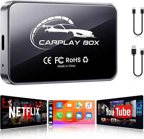 محول CarPlay اللاسلكي Android Auto Dongle، صندوق فيديو Magic AI 3 في 1 للسيارات السلكية OEM، Netflix/YouTube مدمج للبث، واي فاي 5.8 جيجا هرتز وبلوتوث 5.3، تحويل سلكي إلى لاسلكي، التوصيل والتشغيل in Kuwait