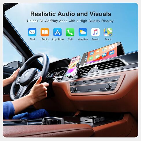 محول CarPlay اللاسلكي Android Auto Dongle، صندوق فيديو Magic AI 3 في 1 للسيارات السلكية OEM، Netflix/YouTube مدمج للبث، واي فاي 5.8 جيجا هرتز وبلوتوث 5.3، تحويل سلكي إلى لاسلكي، التوصيل والتشغيل in Kuwait