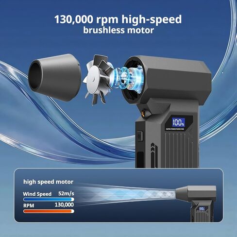 Compressed Air Duster,150000RPM Cordless Electric air Duster for Powerful Snow Blower, Keyboard PC Cleaning,4-Gear Adjustable Mini Blower with Fast Charging,Jet Dry Blower Air Blower for Home and Car in Saudi Arabia