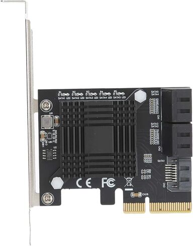 بطاقة توسيع SUNGOOYUE، PCIE إلى 5 منافذ SATA3.0، لوحة محول مع شريحة JMB585 ومؤشر LED، للكمبيوتر OSX Windows7810 in Saudi Arabia