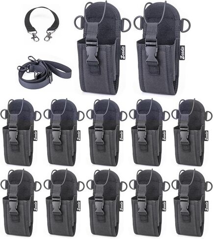 Zeadio Universal Walkie Talkie Holster, Adjustable Two Way Radio Pouch Case Holder with Shoulder Strap & Belt Loop, for Police, Firefighter, Security, Outdoor Activities (ZNC-J, Pack of 1) in Saudi Arabia