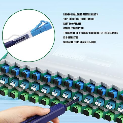 flexman 2Pcs Portable Fiber Optic End Face Cleaning Pen, One Press Anti Static Optical Connector Cleaning Tool with 800 Times for 1.25mm LC MU 2.5mm SC FC ST E2000 in Saudi Arabia
