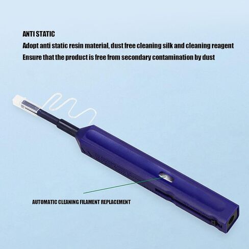 flexman 2Pcs Portable Fiber Optic End Face Cleaning Pen, One Press Anti Static Optical Connector Cleaning Tool with 800 Times for 1.25mm LC MU 2.5mm SC FC ST E2000 in Saudi Arabia