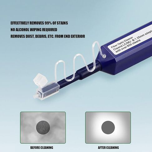 flexman 2Pcs Portable Fiber Optic End Face Cleaning Pen, One Press Anti Static Optical Connector Cleaning Tool with 800 Times for 1.25mm LC MU 2.5mm SC FC ST E2000 in Saudi Arabia