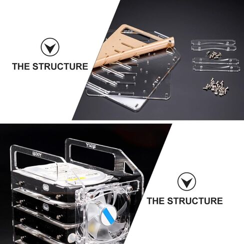 OSALADI DIY 3.5 Inch Hard Disk Rack 6-Layer Multi-Layer Hard Drive Bracket Storage Cage for Desktop HDD SSD Mounting and Organization in Saudi Arabia