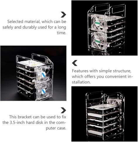 OSALADI DIY 3.5 Inch Hard Disk Rack 6-Layer Multi-Layer Hard Drive Bracket Storage Cage for Desktop HDD SSD Mounting and Organization in Saudi Arabia