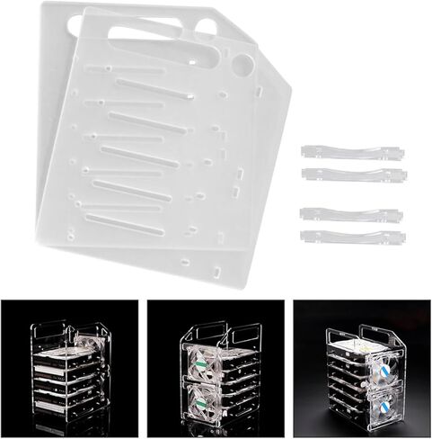 OSALADI DIY 3.5 Inch Hard Disk Rack 6-Layer Multi-Layer Hard Drive Bracket Storage Cage for Desktop HDD SSD Mounting and Organization in Saudi Arabia