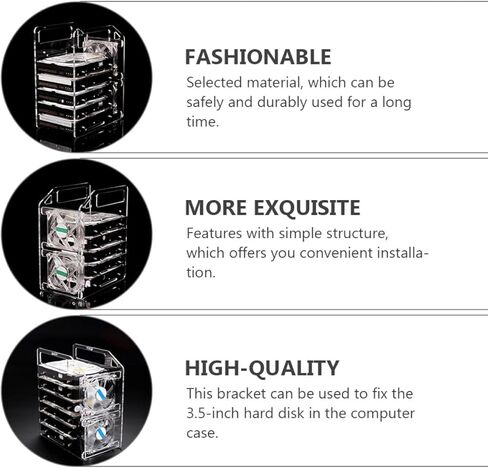OSALADI DIY 3.5 Inch Hard Disk Rack 6-Layer Multi-Layer Hard Drive Bracket Storage Cage for Desktop HDD SSD Mounting and Organization in Saudi Arabia