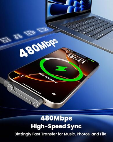 كابل USB C إلى Lightning مع حامل هاتف مدمج، شاحن iPhone سريع جانبي معتمد من MFi بقدرة 30 وات PD، كابل 90 درجة من النوع C إلى Lightning، كابل شاحن حامل غير مرئي 2 في 1 لأجهزة iPhone 14-5 وiPad in Kuwait