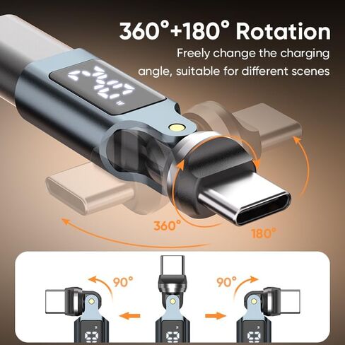 USB C Digital Display Adapter [2-Pack], PD 240W USB C 90 Degree Adapter, USB Type C Right Angle Adapter/360 & 180 Degree C to C Adapters for iPhone 17/16/15, MacBook, Samsung Galaxy, Tablet, Laptop in Saudi Arabia